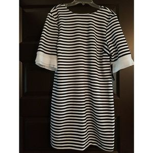 Black & White Stripe Long Sleeve Dress